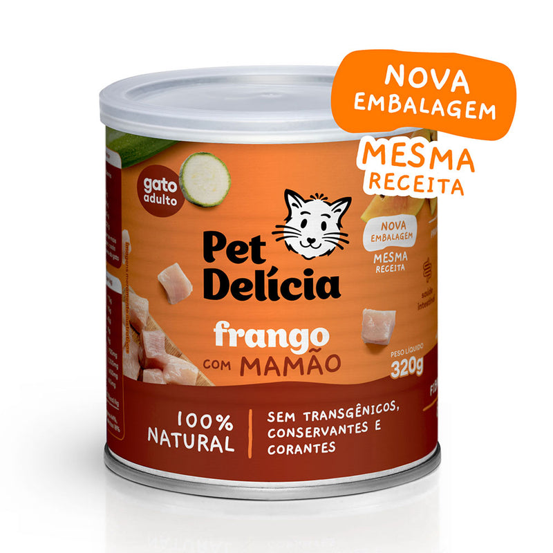 Ração Úmida Pet Delícia Gatos Frango com Mamão