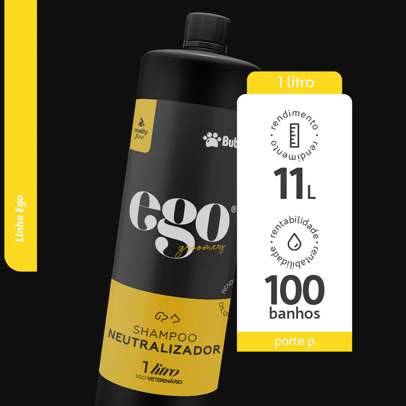 Shampoo Pet Neutralizador De Odores Pro (Ego) 1L 1:10 Cães e Gatos Banho e Tosa Bubbles