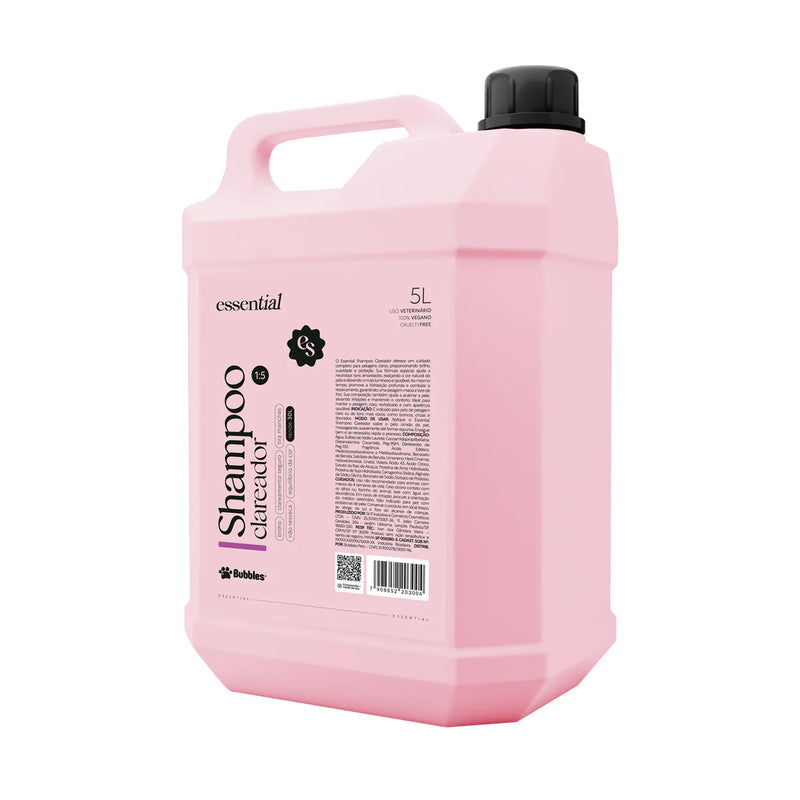 Shampoo Pet Clareador Essential 5L 1:5 Cães e Gatos Banho e Tosa Bubbles