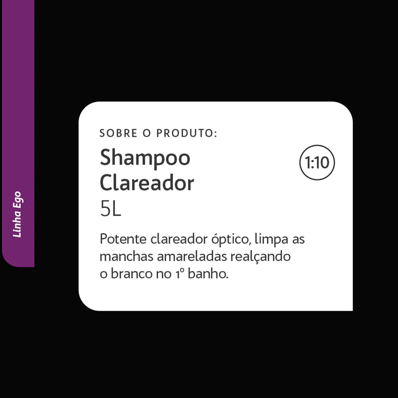 Shampoo Pet Clareador Ego 5L 1:10 Cães e Gatos Banho e Tosa Bubbles