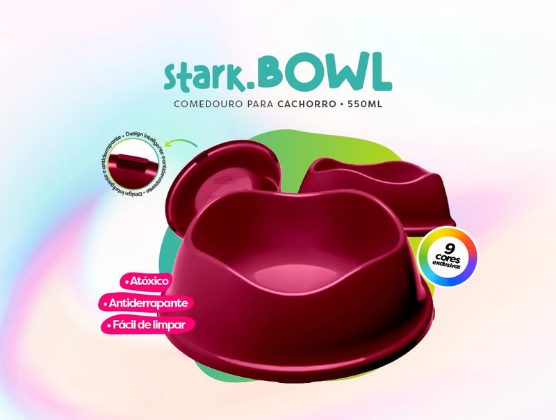Comedouro para cachorro Stark.BOWL 350ml 550ml 1000ml 1900ml Atóxico Antiderrapante Fácil de limpar –  Stark Pet