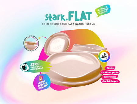 Comedouro raso para gato Stark.FLAT 300ml Atóxico Antiderrapante Fácil de limpar –  Stark Pet