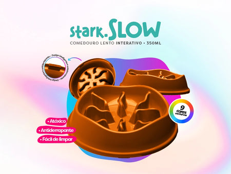 Comedouro lento para cachorro Stark.SLOW 350ml Atóxico Antiderrapante Cães Ansiosos –  Stark Pet