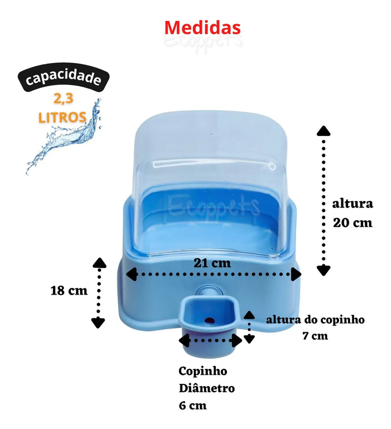Bebedouro Automático Para Cães e Gatos 2,3L Com Filtro Petlon