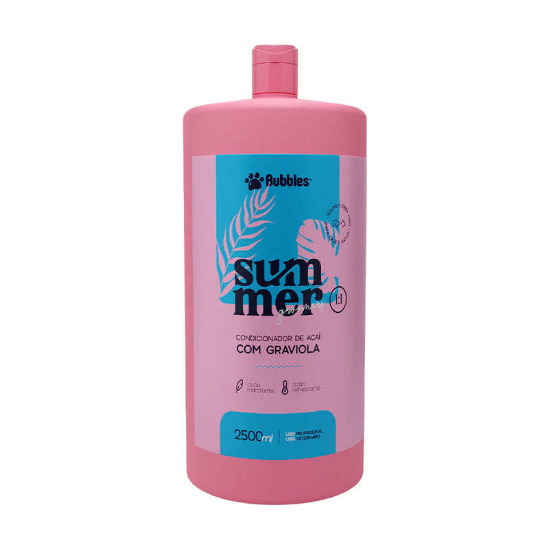 Condicionador Pet Açaí Com Graviola Summer 2,5L 1:1 Cães e Gatos Banho e Tosa Bubbles