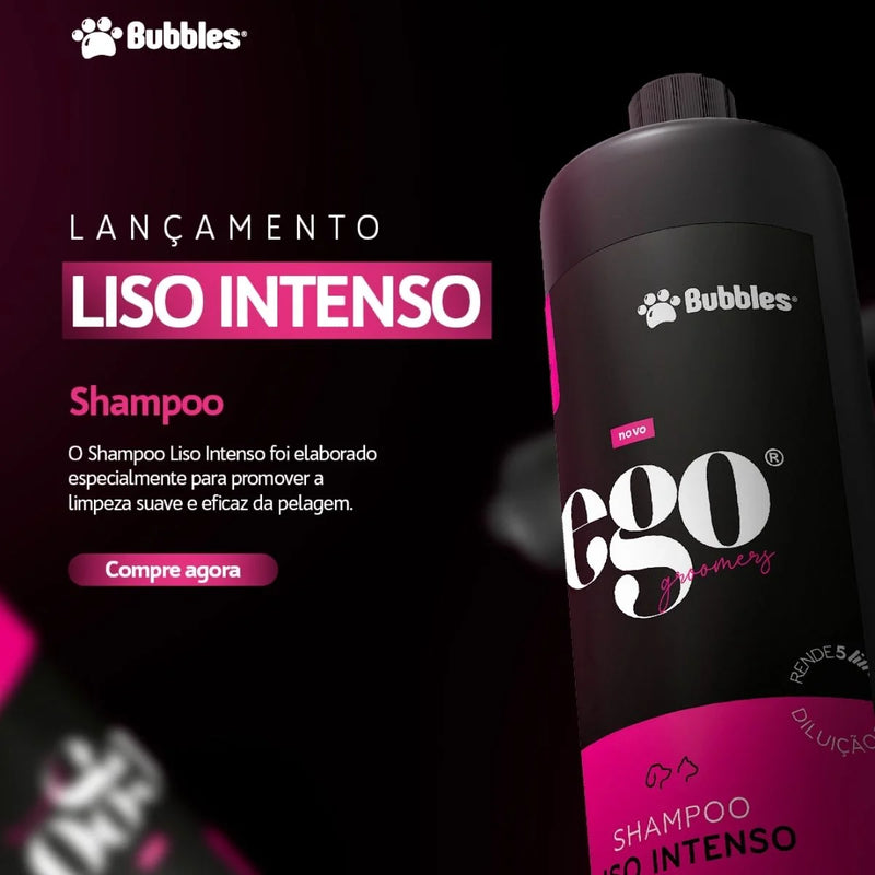 Shampoo Pet Liso Intenso Pro (Ego) 1L 1:4 Cães e Gatos Banho e Tosa Bubbles