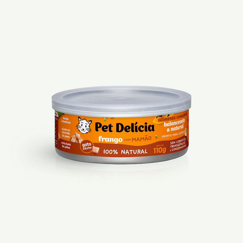 Ração Úmida Pet Delícia Gatos Frango com Mamão